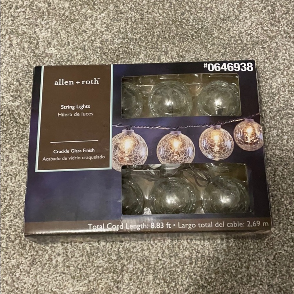 Allen+Roth crackle glass string lights